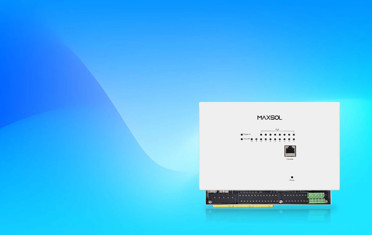 Autonome zonnekast met industriële PoE-switch