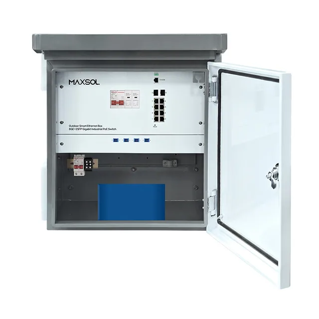 Managed industriële PoE-buitenkast, 8GE+2GF, met 288Wh-accu