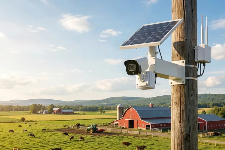 Zonnevoeding voor CCTV op landbouwbedrijven