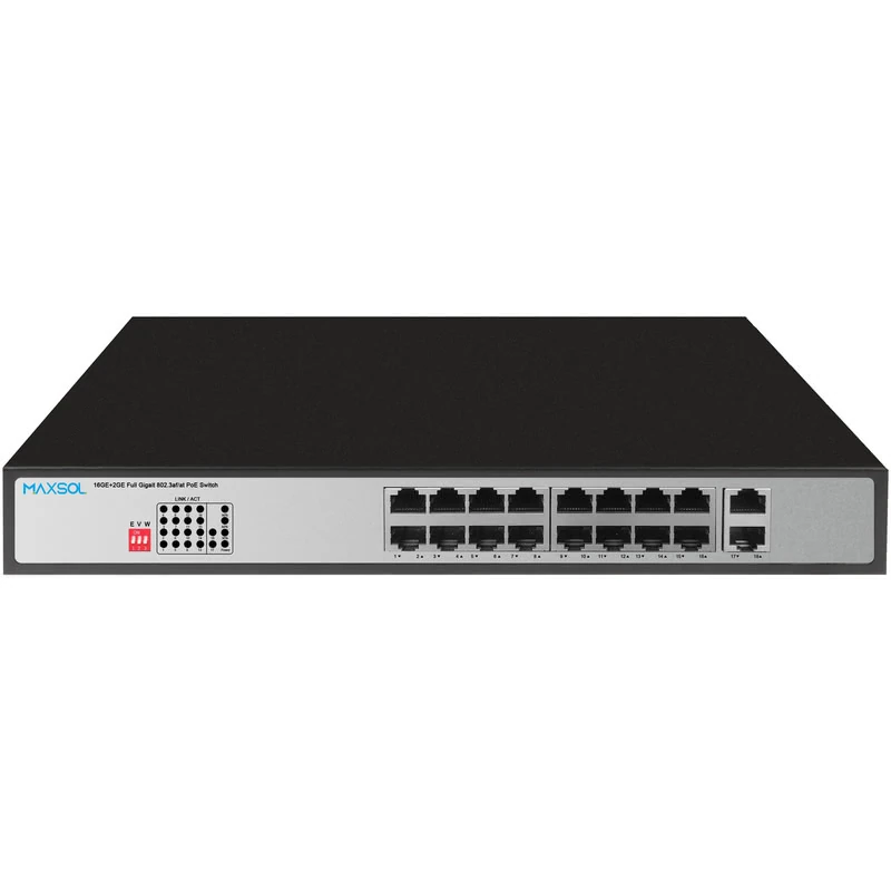 16-poorts Gigabit-PoE+-switch, 300W, 2 uplinks