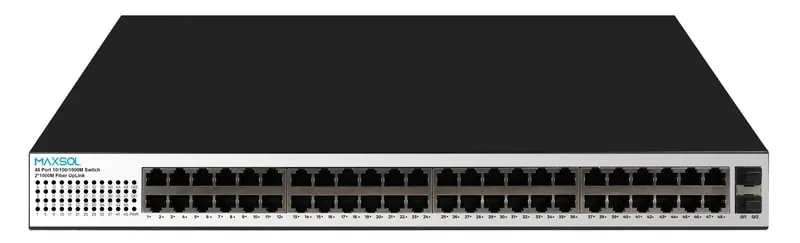 Maxsol PS14802SFG PoE-switch met 48 poorten en 400W totaal PoE-budget