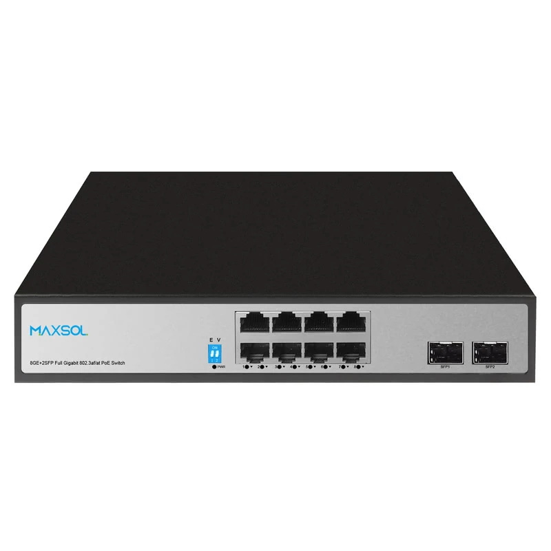8-poorts Gigabit-PoE+-switch met 2 SFP-uplinks