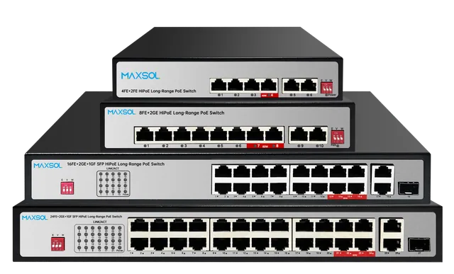 Commerciële PoE-switch van 100Mbps