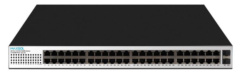 Onbeheerde 48-poorts Gigabit-PoE-switch met groot bereik, 400W