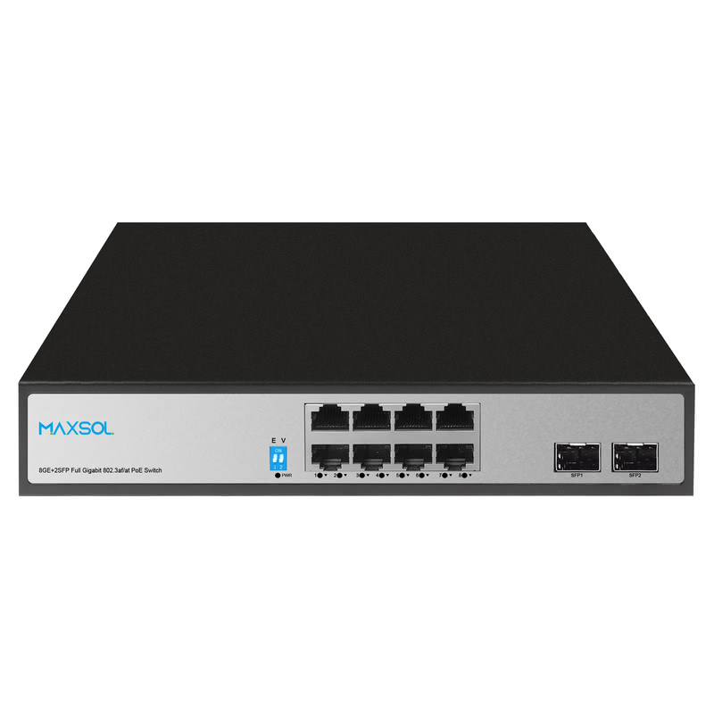 8-poorts Gigabit-PoE+-switch met 2 SFP-uplinks