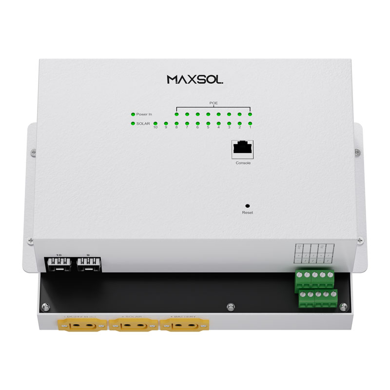Managed industriële PoE-switch op zonne-energie, 8GE+2GF